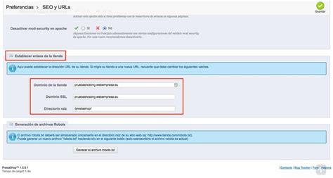 Cambiar El Dominio De Una Web Prestashop Sered