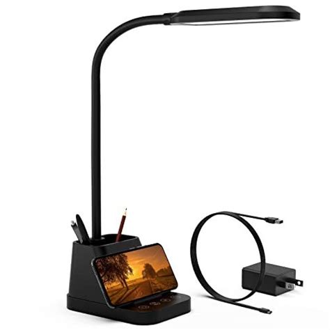 AXX LED Desk Lamp with USB Charging Port for Home Office, Desk Light for Bedrooms, Black Office ...