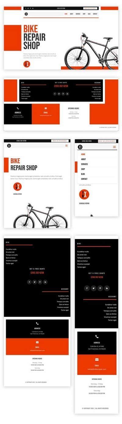 Bike Shop Header Footer Layout Free Divi Layout Json