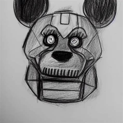 Facial Portrait Of Fnaf Foxy Rough Abstract Sketch Stable Diffusion