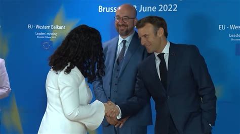 Vjosa Osmani Fton Charles Michel Emmanuel Macron Dhe Ursula Von Der