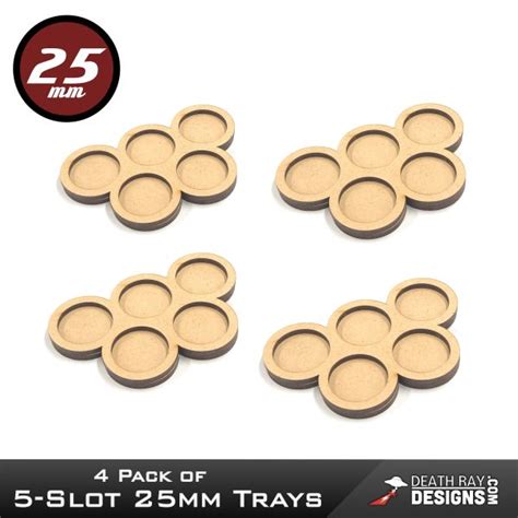 Battle Trays 5 Slot 25mm Cluster Movement Tray 4 Pack Death Ray