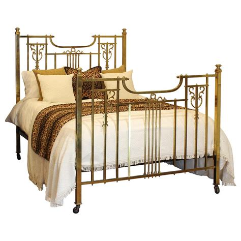 Double Iron Bed With Brass Decoration Md48 At 1stdibs