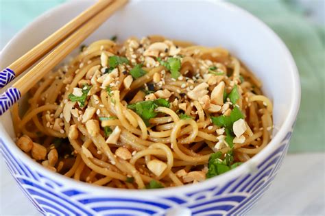 Super Easy Peanut Sesame Noodles Slice Of Jess