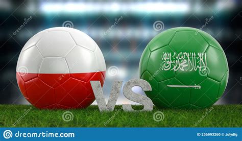 Football World Cup Group C Poland Vs Saudi Arabia Stock Illustration