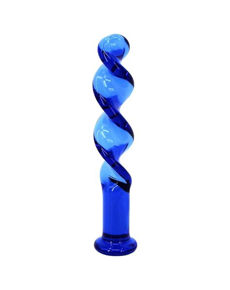 Dildo De Vidrio Espiral Azul Pasarela Sex Shop