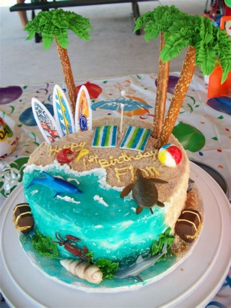 1st Birthday Beach Cake | Beach birthday cake, Beach cakes, Ocean cakes