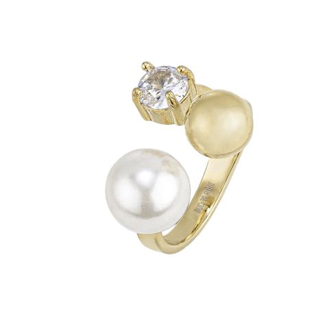 Bud To Rose Ring Ice Pearl Guld