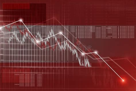 Crash Recession Going Down On Red Display Monitor Financial Data