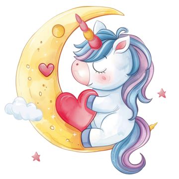 Cute Moon With Heart Moon Hugs Space PNG Transparent Image And