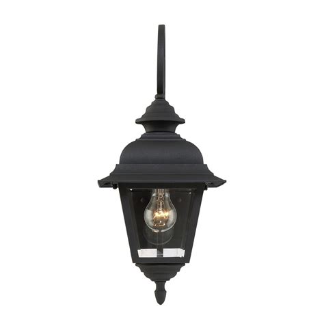 Z Lite 1 Light Textured Black Outdoor Wall Light With Clear Beveled Glass The Home Depot Canada