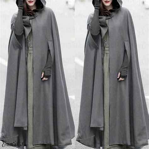 Womens Loose Wool Poncho Winter Warm Coat Jacket Long Cloak Cape Parka Outwear Takki