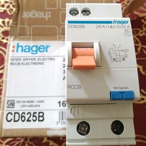 Hager Elcb Rccb 2P 25A 30Ma Cd625B Shopee Thailand