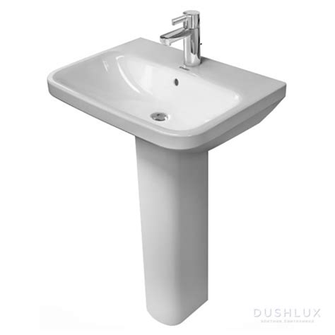 Duravit Durastyle Раковина 60х44 см 1 отв подвесная с пьедесталом с переливом цвет белый