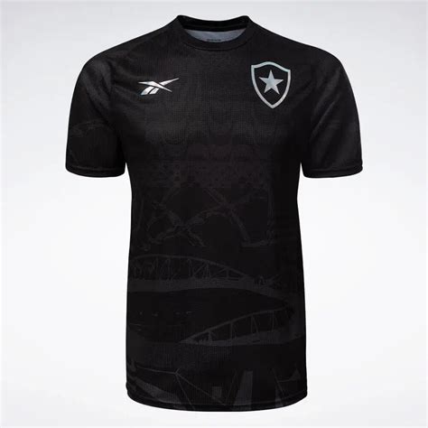 Camisa do Botafogo Reebok Pré jogo Preta 2023 24 Masculina Malta esportes