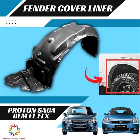 Proton Saga Blm Fl Flx Cover Tayar Mudguard Daun Pisang Fender Cover