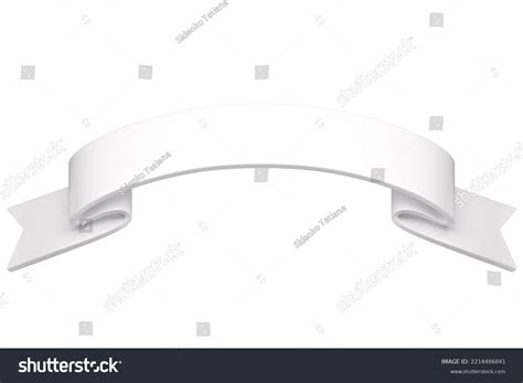 D Label Ribbon Glossy White Blank Stock Illustration