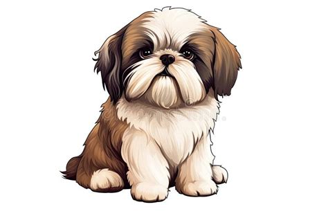 Pegatina De Perro Shih Tzu En El Logotipo De Fondo Transparente Aislado