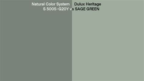 Natural Color System S G Y Vs Dulux Heritage Sage Green Side By