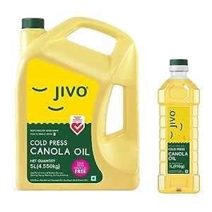 JIVO Canola Cold Press Oil 5 LTR With 1 LTR Free Amazon In Grocery