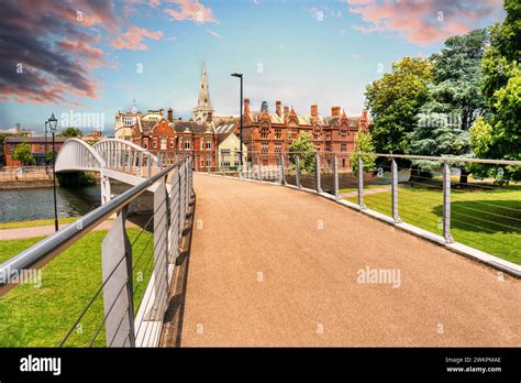 Uk England Bedford Riverside Bridge At Bedford Bridge Across The