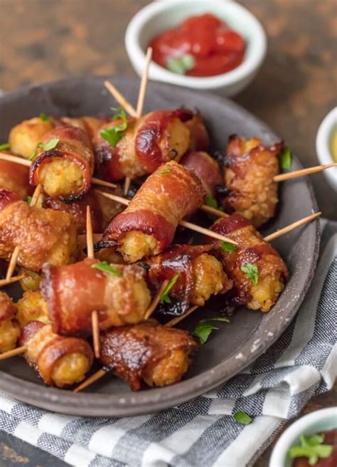 Bacon Wrapped Tater Tots Recipe Sweet Spicy The Cookie Rookie