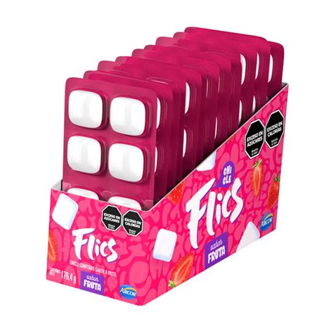 Chicles Confitados Sabor Frutilla Flics Arcor En Casa