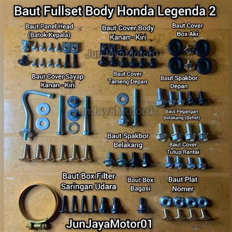 Jual Baut Lengkap Full Set Body Honda Legenda 2 Baut Lengkap Fullset