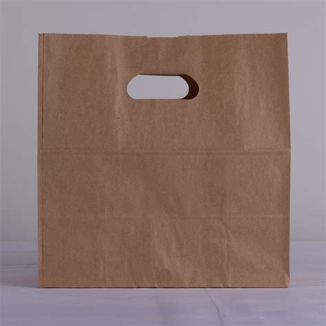 Natural Kraft Die Cut Handle Carry Out Bag 11x6x11 1914dc Fischer