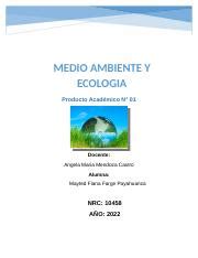 PRODUCTO ACADEMICO N 01 MEDIO AMBIENTE Y ECOLOGIA Docx MEDIO