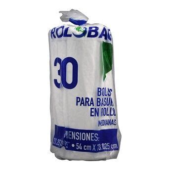 Bolsa Basura Mediana Blanca Rollo Termoencogibles Bolsa 30 Unid Auto