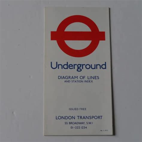 LONDON TRANSPORT UNDERGROUND Tube Map Diagram Of Lines 1973 No 1 EUR 24