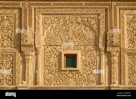 Carving On Palace Wall Jaisalmer Rajasthan India Asia Stock Photo