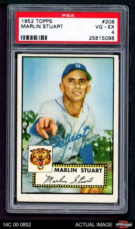 1952 Topps 208 Marlin Stuart Tigers PSA 4 VG EX 14C 00 0852 EBay