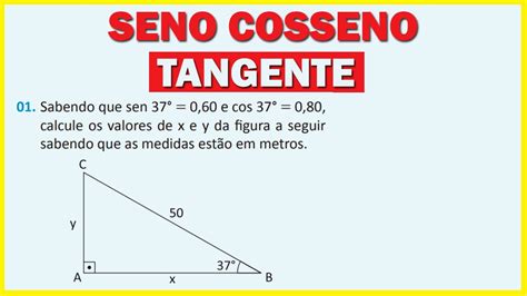 Atividades Sobre Seno Cosseno E Tangente