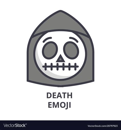 Death Emoji Line Icon Sign Royalty Free Vector Image