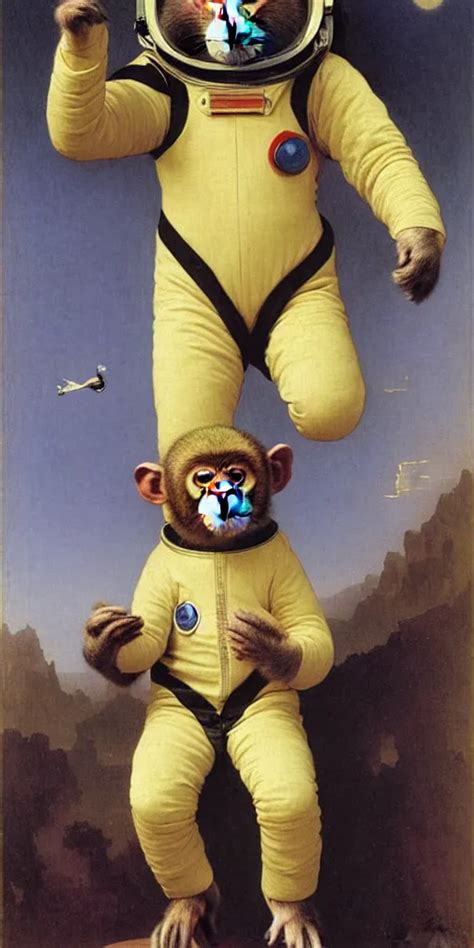 Portrait Of A Monkey Wearing A Spacesuit And An Stable Diffusion