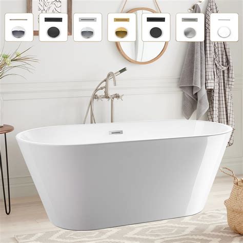 Vanity Art 59 X 30 Non Slip Acrylic Freestanding Bathtub