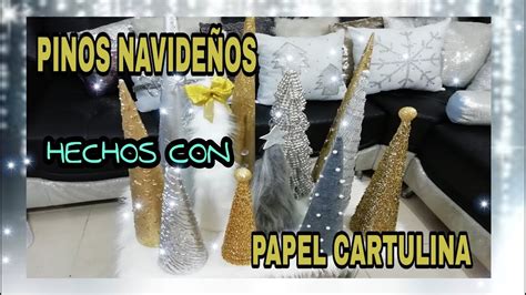 COMO HACER PINOS NAVIDEÑOS CON PAPEL CARTULINA GLAMUROSOS YouTube