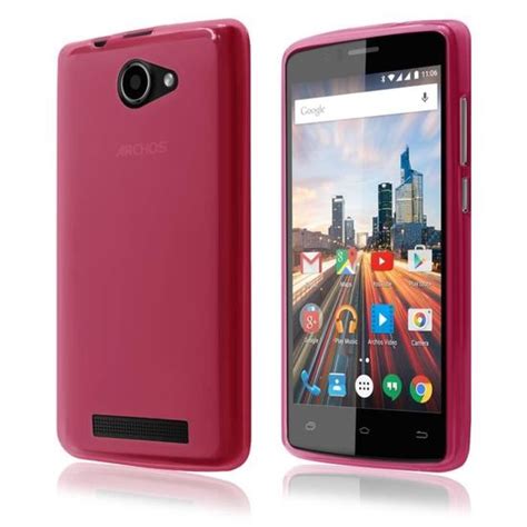 Coque Pour Archos D Helium G En Gel Flex Tpu Mat Rose Protection