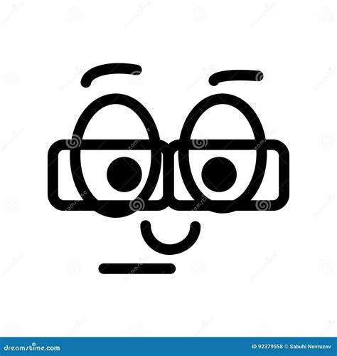 Nerd Emoticon Cartoon Vector 19160235