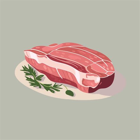 Ilustraci N Vectorial Plana De Carne De Cerdo Vector Premium