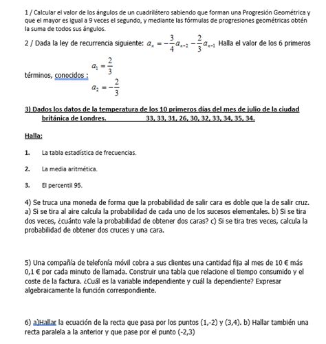 Las Matemáticas en 3º de Secundaria El Blog de Chema Examen Final