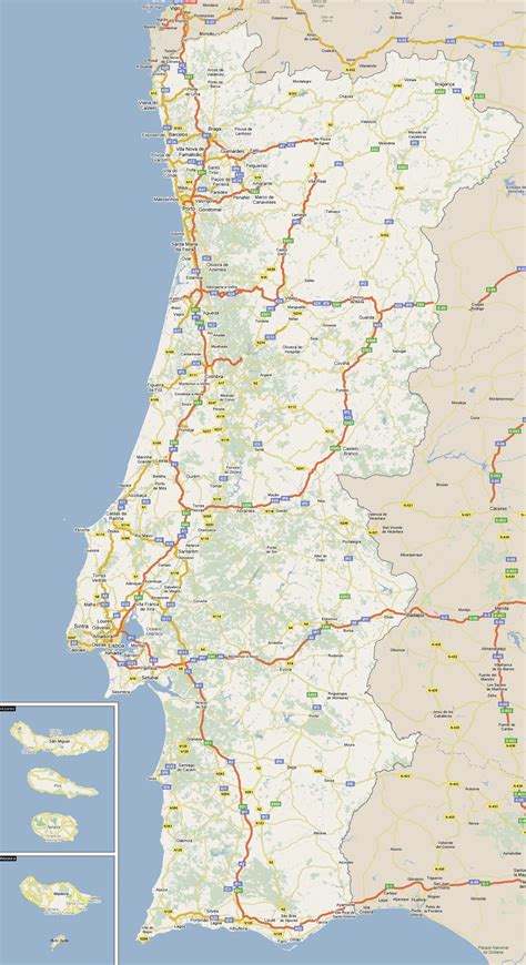 Road Map Of Portugal Roads Tolls And Highways Of Portugal