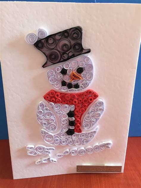 Quilling Snowman Christmas Card Christmas Cards Snowman Christmas