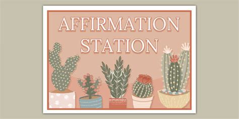 NEW Succulents Themed Affirmation Station Display Poster