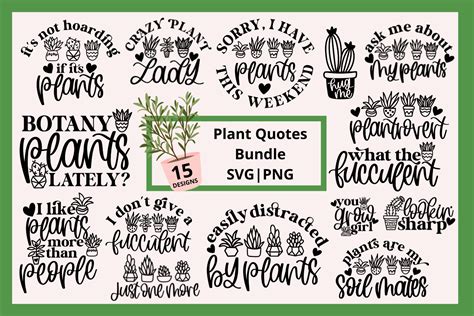 Plant Quotes Svg Bundle Graphic By Anitaalyialettering · Creative Fabrica