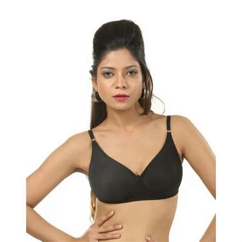 Bodysize Padded Ladies Black Cotton Bra For Daily Wear Size 28 40