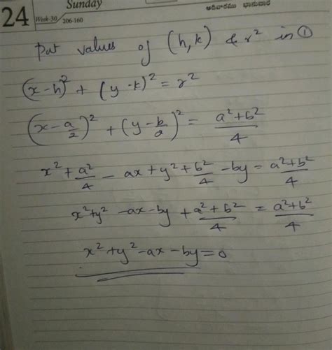 Find The Equation Of The Circle Passing Through 0 0 And Making