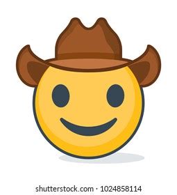 Cute Smiling Emoticon Wearing Cowboy Hat Vector C S N Mi N Ph B N